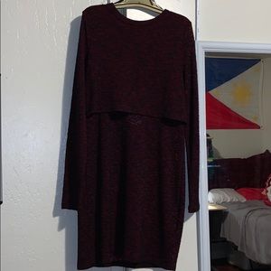 Black / Burgundy Body-con / Fit Dress